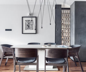 Nowoczesna jadalnia w męskim apartamencie