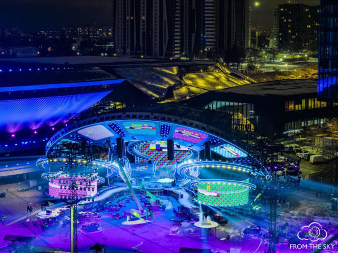 Sylwester z Dwójką TVP w Katowicach: Próba iluminacji sceny