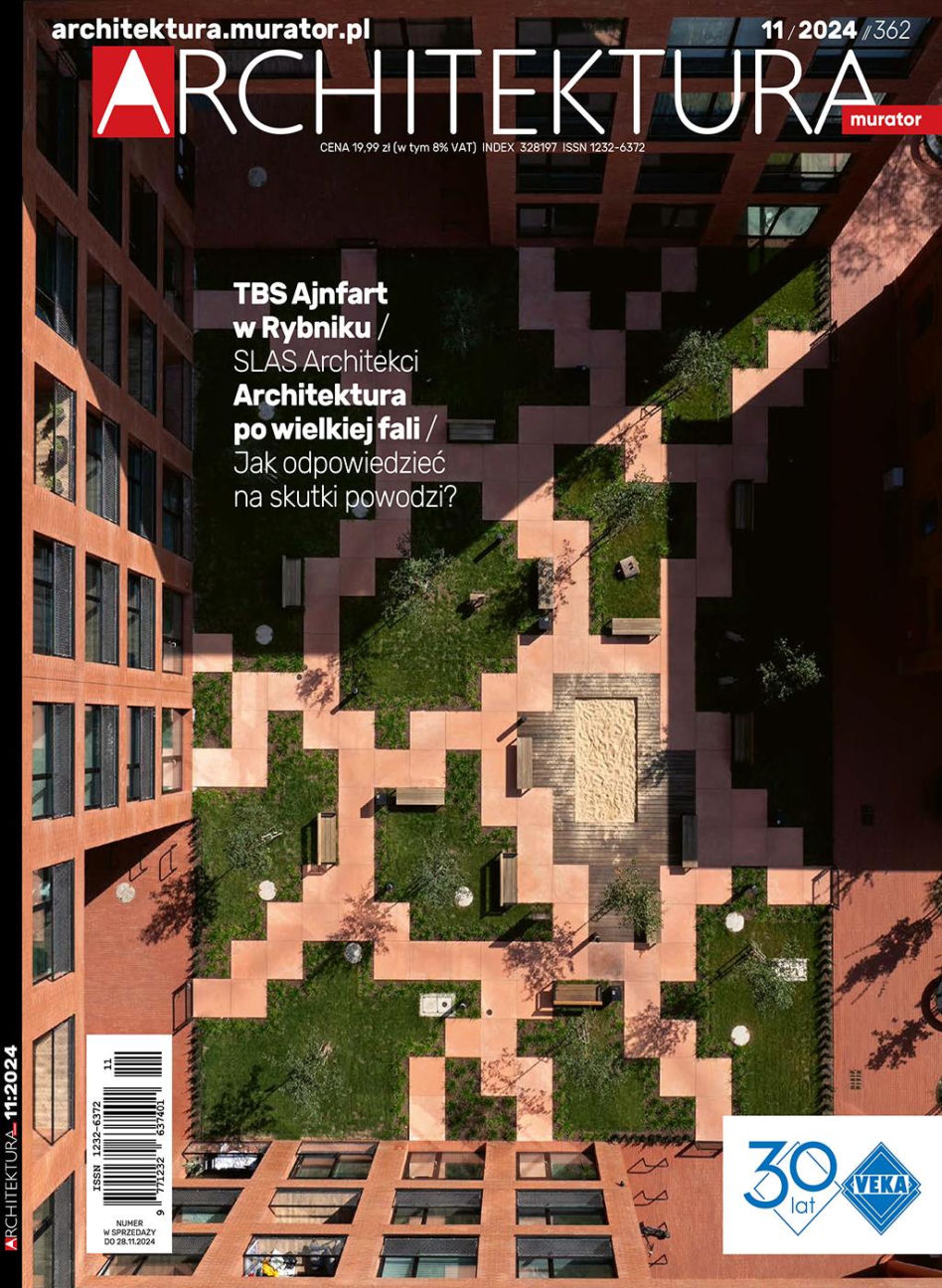 Okładka numeru 11/2024: TBS Ajnfart w Rybniku, proj. SLAS Architekci
