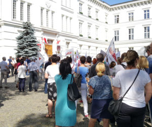 Protest budżetówki z Solidarności w Bydgoszczy [ZDJĘCIA]