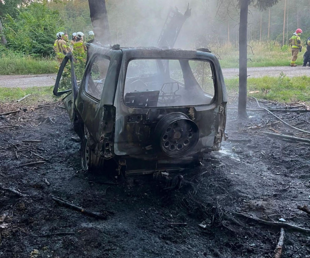 Tragiczny wypadek w gminie Miłomłyn. Samochód stanął w płomieniach, kierowca nie żyje