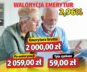 Waloryzacja emerytur 2,96 proc.