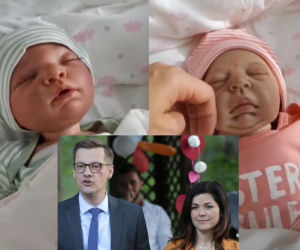 M jak miłość. Kinga Zduńska urodziła. Córki Kingi i Piotrka - laleczki