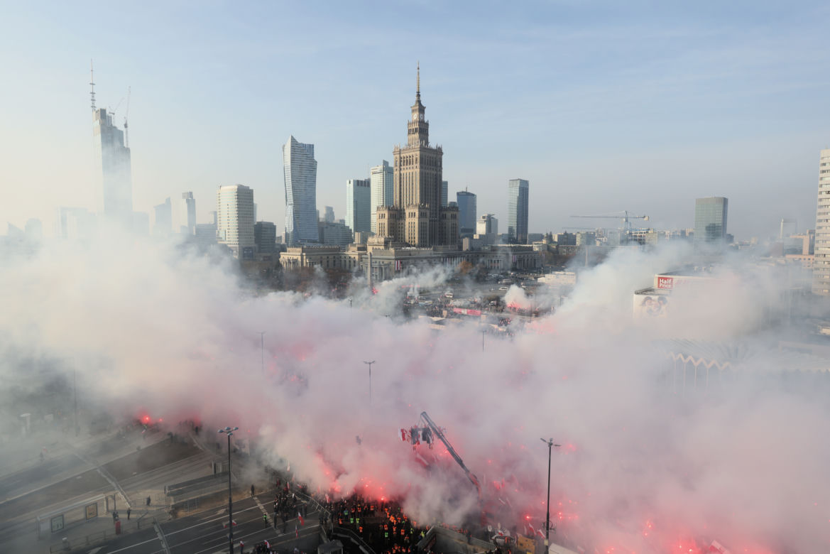 Marsz Niepodległości z lotu ptaka