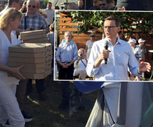 Morawiecki na wrocławskim Jagodnie ogłasza powstanie nowej formacji. Rozdawał słynną pizzę