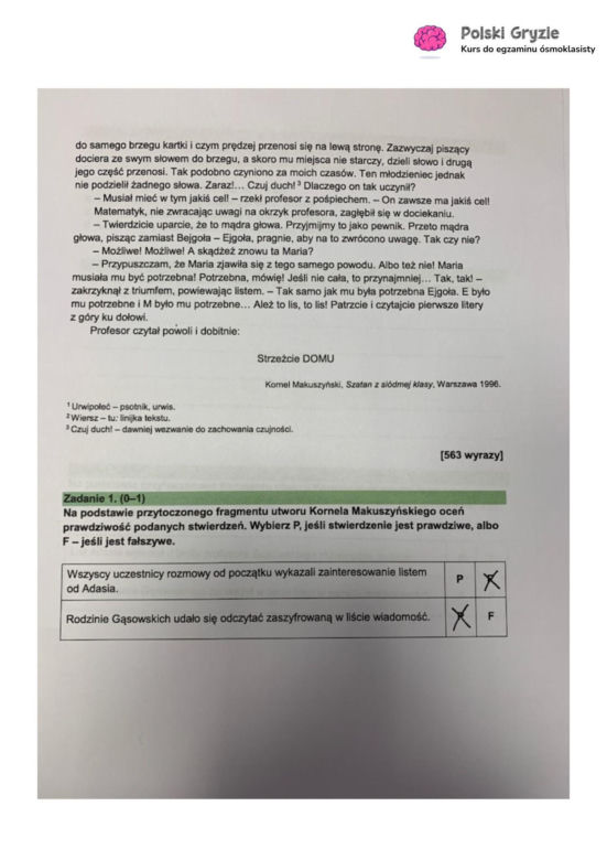 Próbny egzamin ósmoklasisty 2026 CKE: język polski - wszystkie odpowiedzi do arkusza CKE 12.01.2026