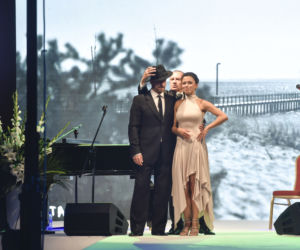Anna Iberszer i Piotr Woźniak tańczą tango na 90-leciu Juraty i pokazie Doroty Goldpoint