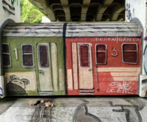 Trójwymiarowy mural przypomina o dawnej świetności linii kolejowej do Polic