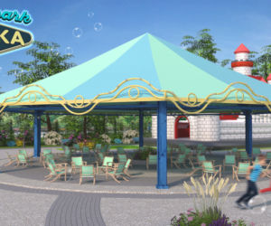 Giżycko: Na plaży miejskiej powstanie lunapark z ogromnym kołem widokowym [WIZUALIZACJE]