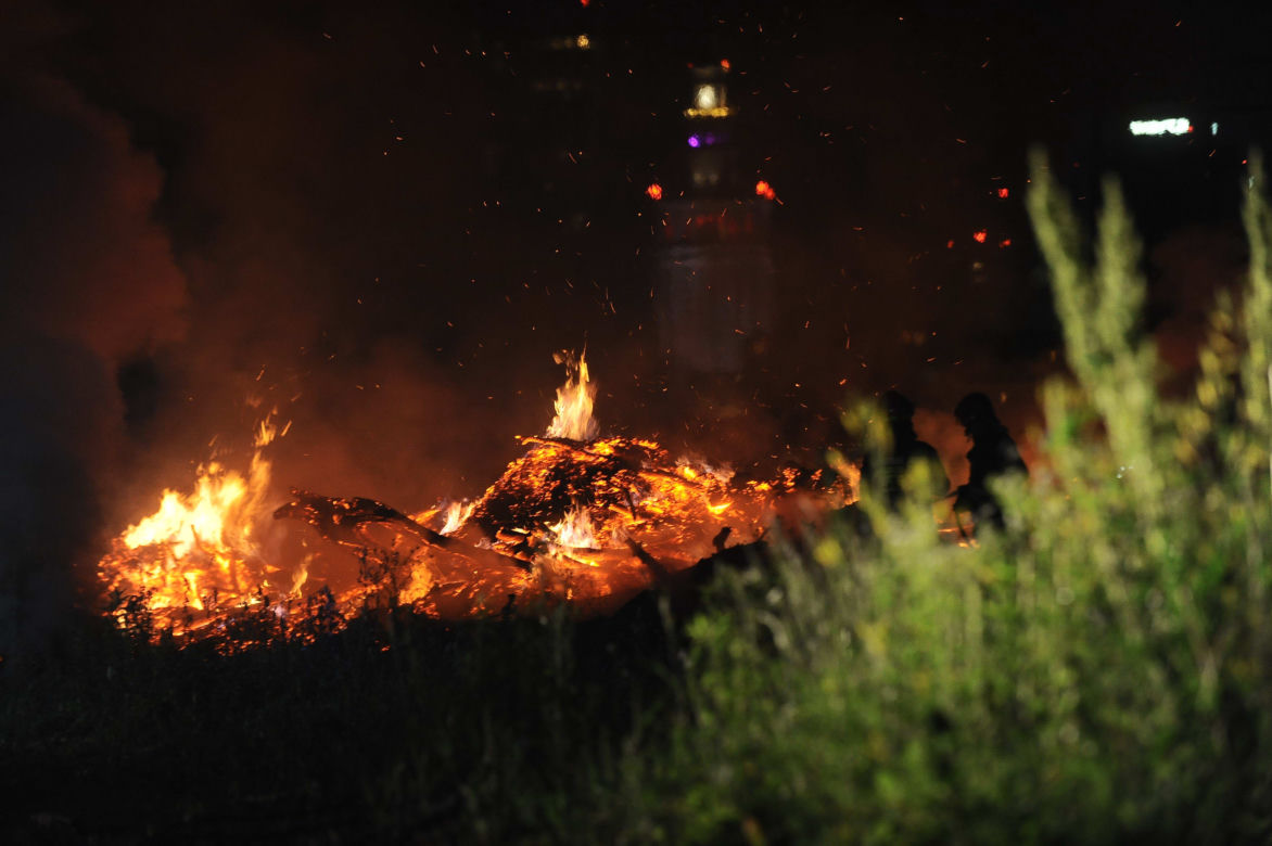 Nocny pożar przy ulicy Kolejowej