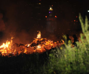 Nocny pożar przy ulicy Kolejowej