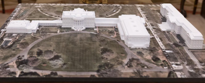 Model of the White House State Ballroom (photo released by the White House on October 22, 2025)