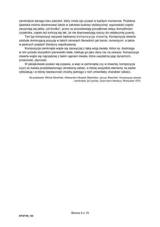 Matura 2024: język polski rozszerzony. ARKUSZ CKE STARA FORMUŁA 2015