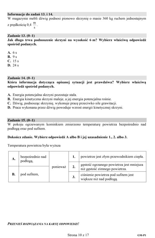 Egzamin gimnazjalny 2018 - część przyrodnicza