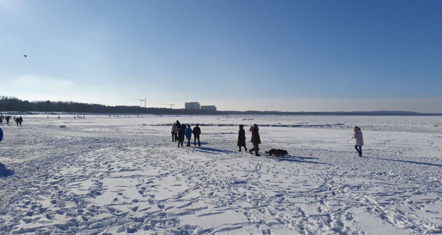 Plaża w Świnoujściu w zimowej odsłonie
