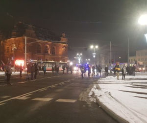 Strajk Kobiet w Gdańsku 1.02.2021. Blokada Huciska przez protestujących
