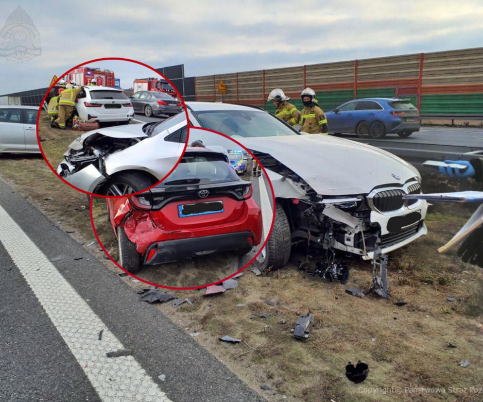 Karambol na A2! Siedem aut w zderzeniu pod Skierniewicami. Trasa zablokowana, gigantyczne korki