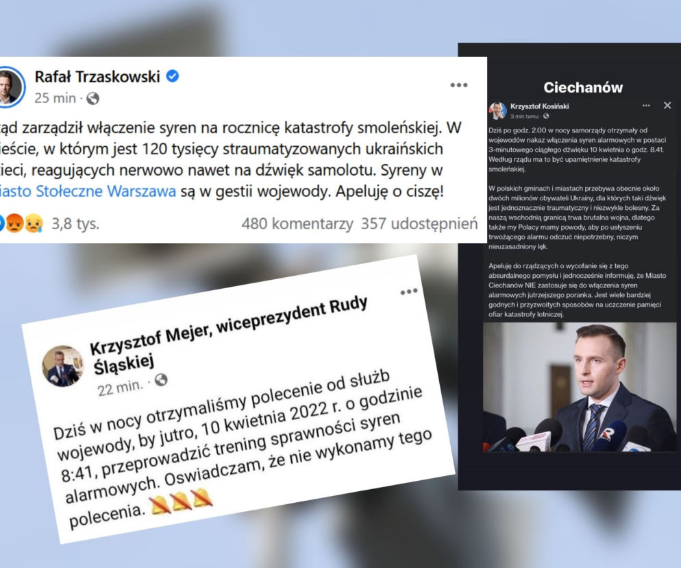 Syreny alarmowe 10 kwietnia. Prezydenci miast PRZECIWKO ich uruchamianiu! 