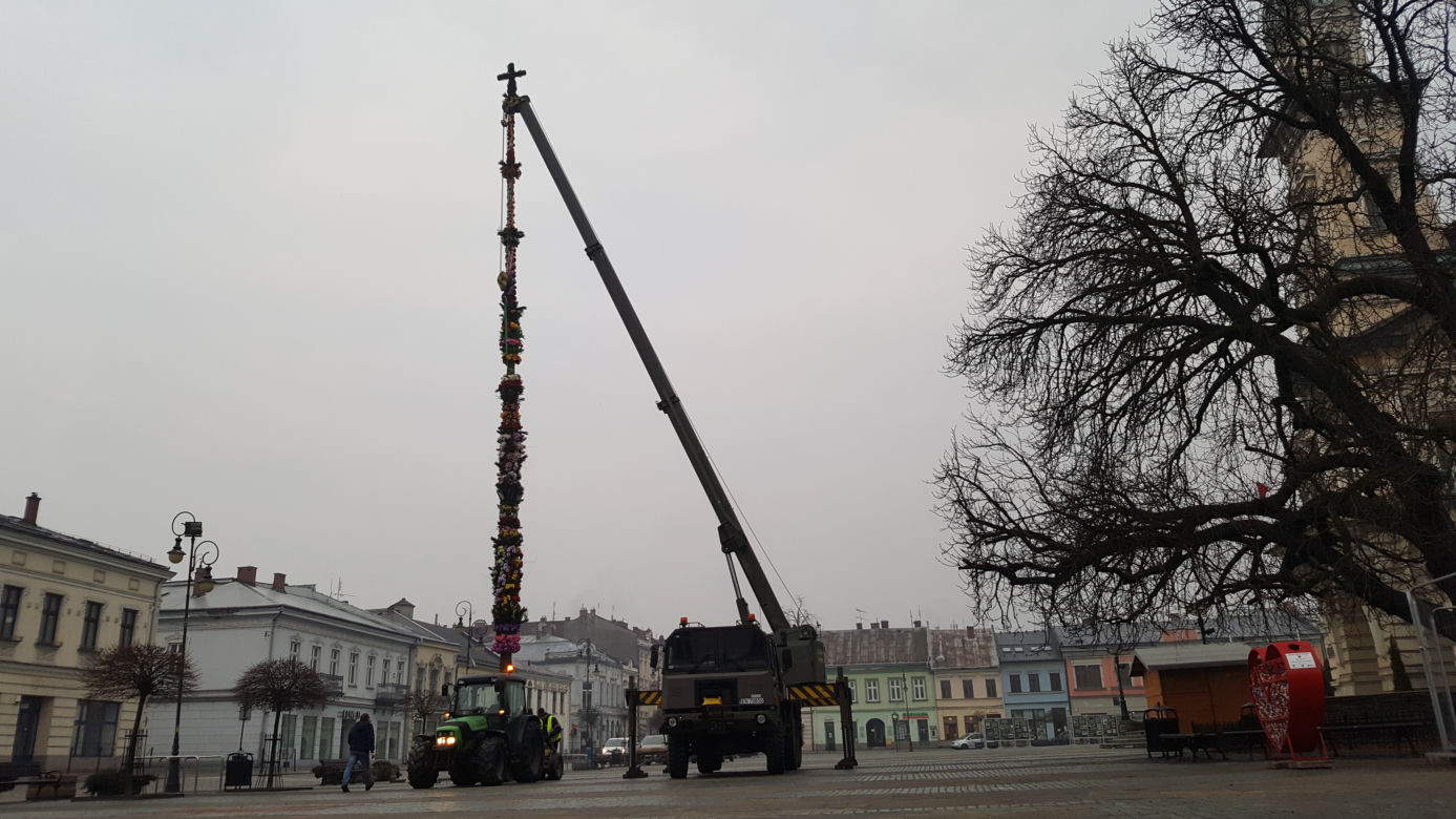 Ogromna palma wielkanocna na nowosądeckim Rynku 