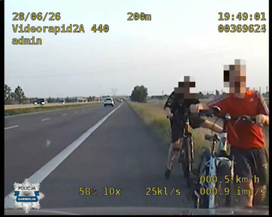 Dzieci na rowerach na S17