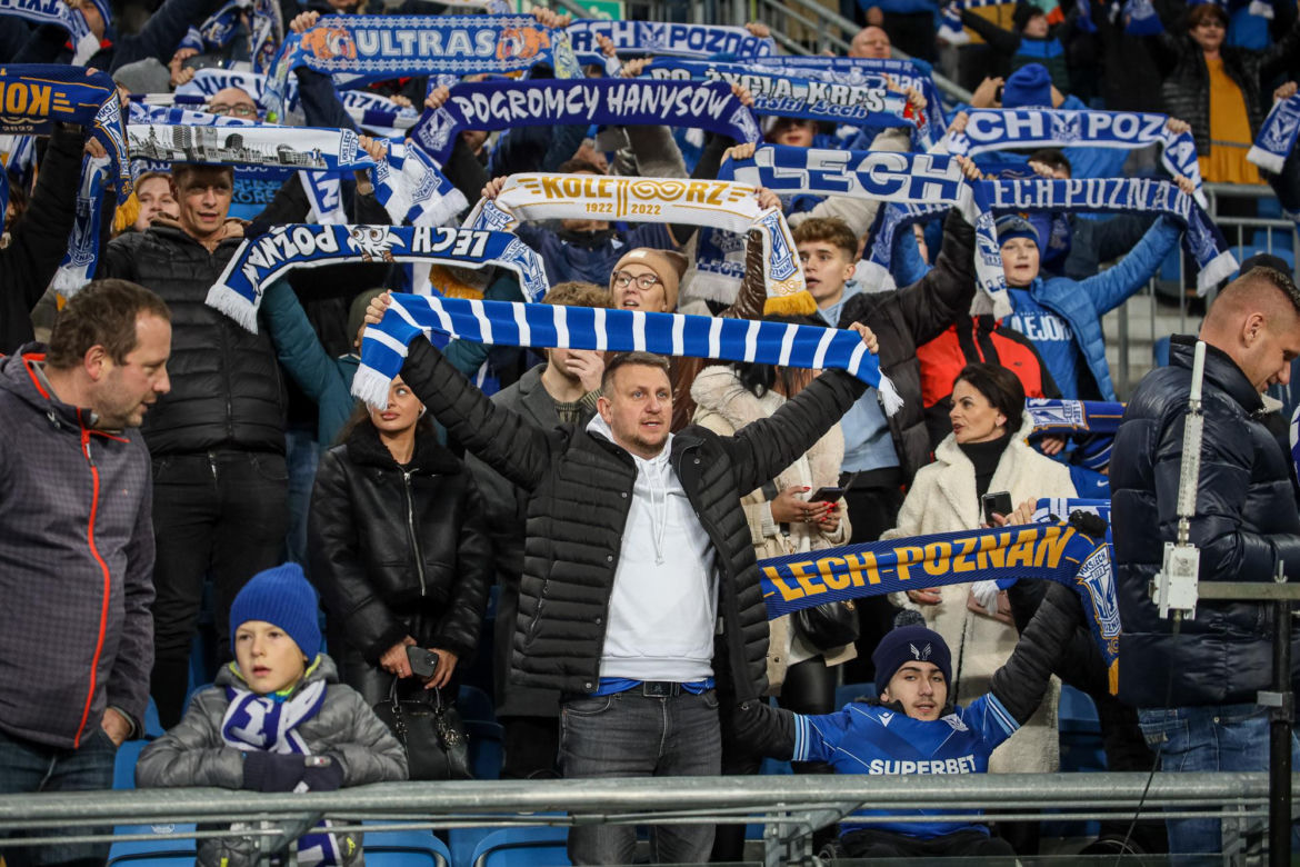 Kibice na meczu Lech Poznań - Ruch Chorzów
