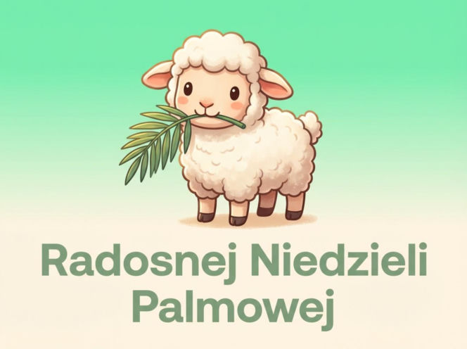 Baranek z palmą na Niedzielę Palmową