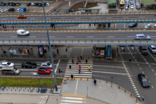 Nowe Centrum Warszawy zimą