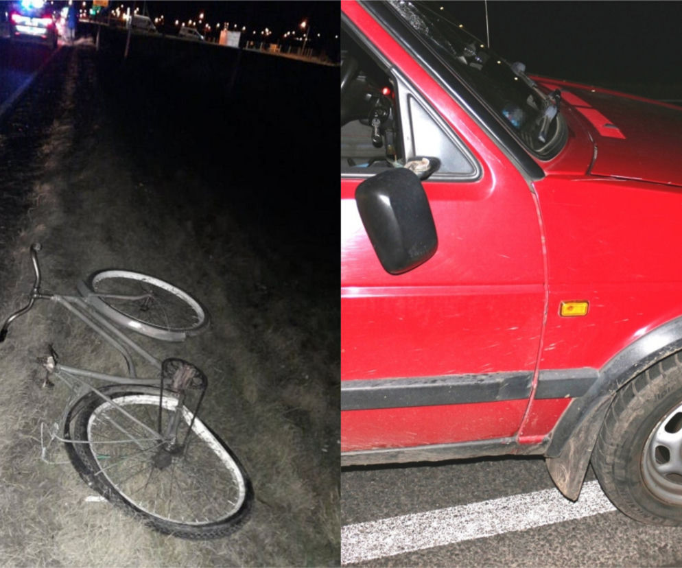 Potrącenie 51-letniego rowerzysty w Żninie! Mężczyzna trafił do szpitala [ZDJĘCIA]