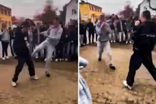 Uczniowie urządzili sobie „ustawkę” pod szkołą! Bójka na oczach tłumu. Nagrania trafiły do sieci 