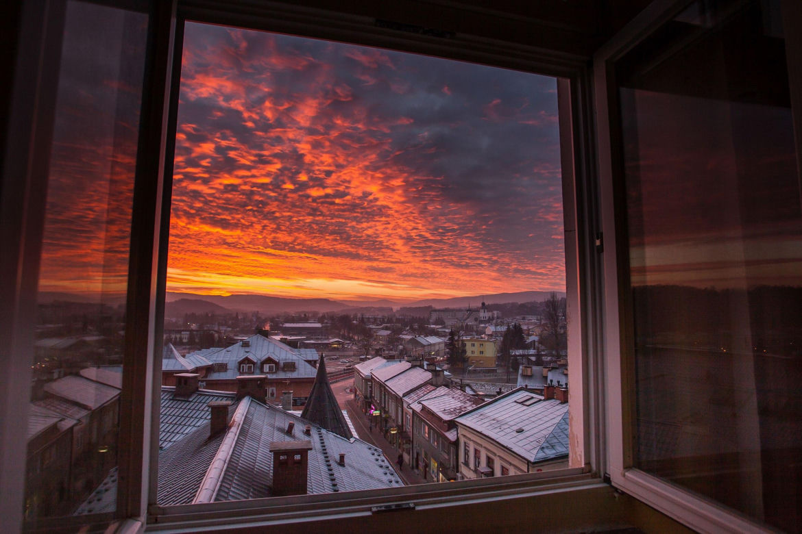 Widok na Gorlice z okna Ratusza