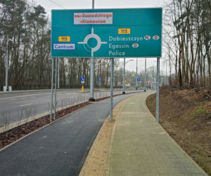 Drogowskaz z błędem na ul. Arkońskiej