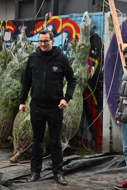 Morawiecki kupuje choinkę na święta