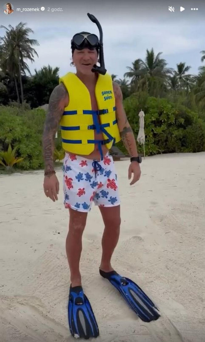 Małgorzata Rozenek i Radosław Majdan nurkują  Malediwach