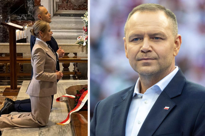 Ten gest Nawrockiego przy grobie Jana Pawła II uchwyciły kamery. Poruszający moment