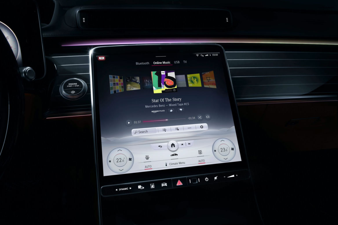 (2021) Nowy Mercedes-Benz Klasy S i jego nowoczesne wnętrze