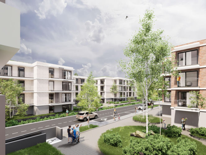 Wizualizacja nowego osiedla w dzielnicy Tłoki