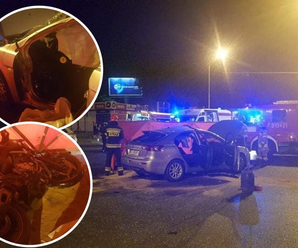Nocny wypadek w Łodzi na al. Włókniarzy! Zginęło dwóch mężczyzn, w tym młody motocyklista!