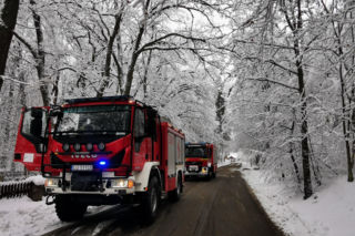 Interwencje strażaków po pierwszym ataku zimy  na Zamojszczyźnie