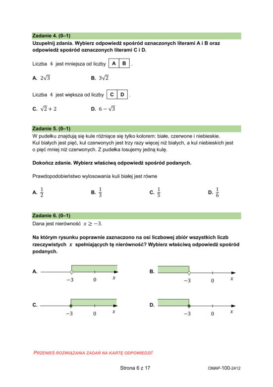 Próbny egzamin ósmoklasisty – ARKUSZ ZADAŃ MATEMATYKA