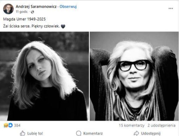Magda Umer żegnana przez świat artystyczny