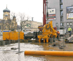 Powódź na budowie metra