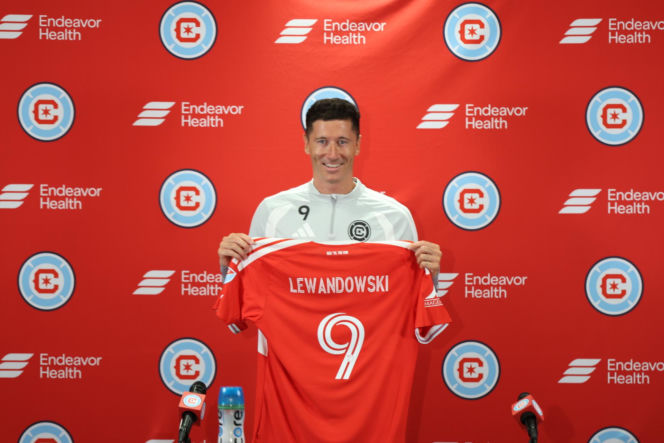 Robert Lewandowski na konferencji Chicago Fire