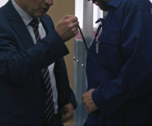 Barwy szczęścia, odc. 2593: Łukasz (Michał Rolnicki), Dolecki (Dariusz Niebudek) 