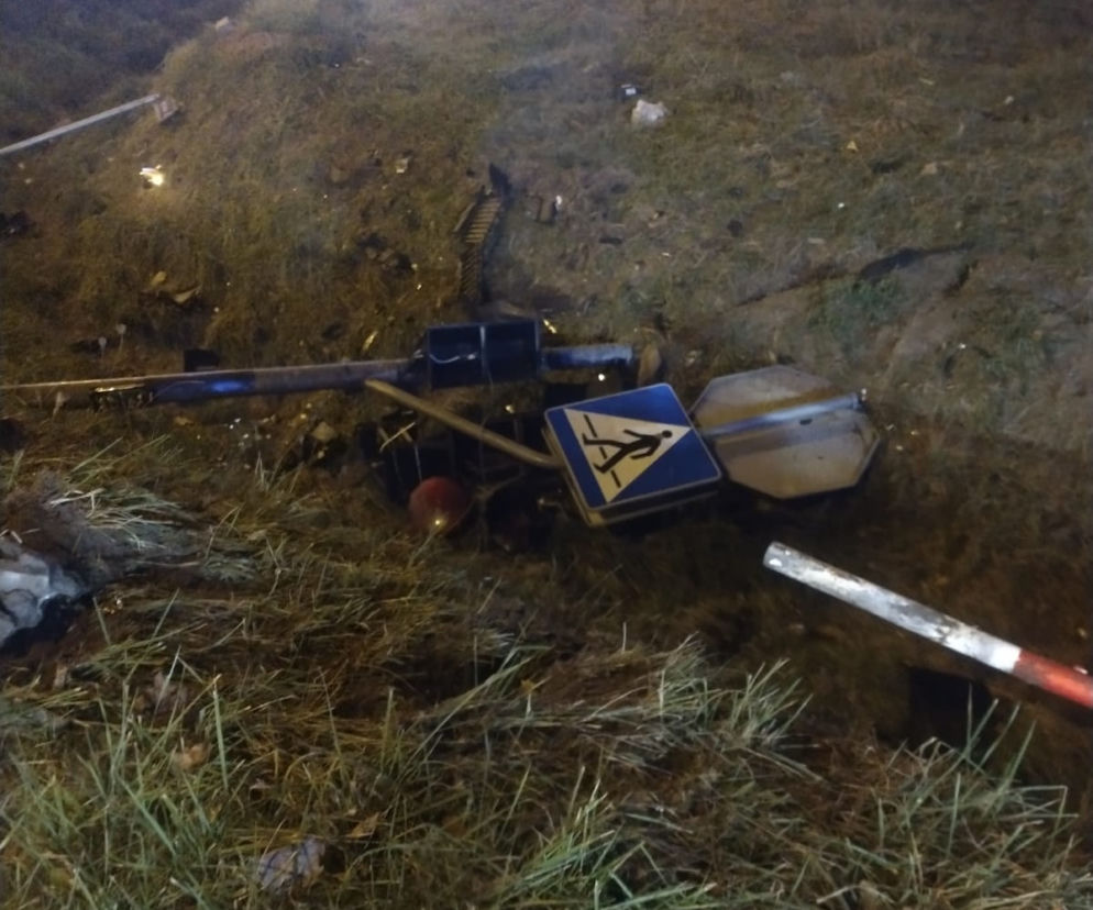 Wypadek na trasie Olkusz-Witeradow. Silnik wyleciał z auta! [ZDJĘCIA]