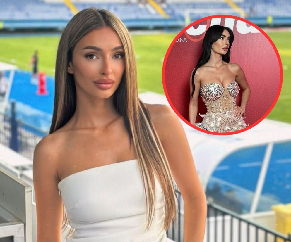 Dziennikarka Almina Hajradinović na tle stadionu. Na miniaturze obok w błyszczącym gorsecie. Czytaj więcej na SE.