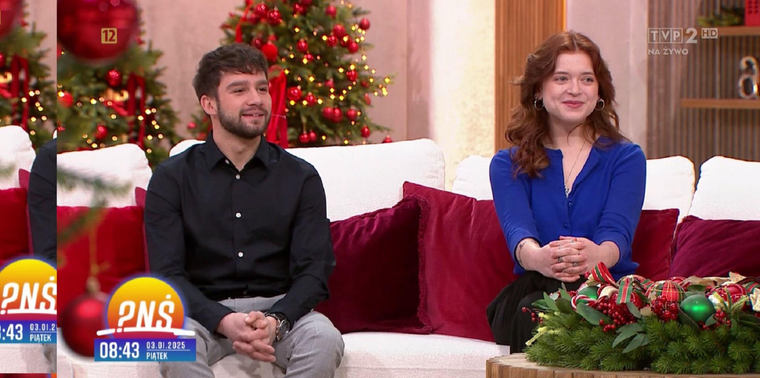 Pytanie na śniadanie, 3.01.2025. Gabriela Raczyńska (Basia z M jak miłość), Krystian Domagała (Mateusz Mostowiak)