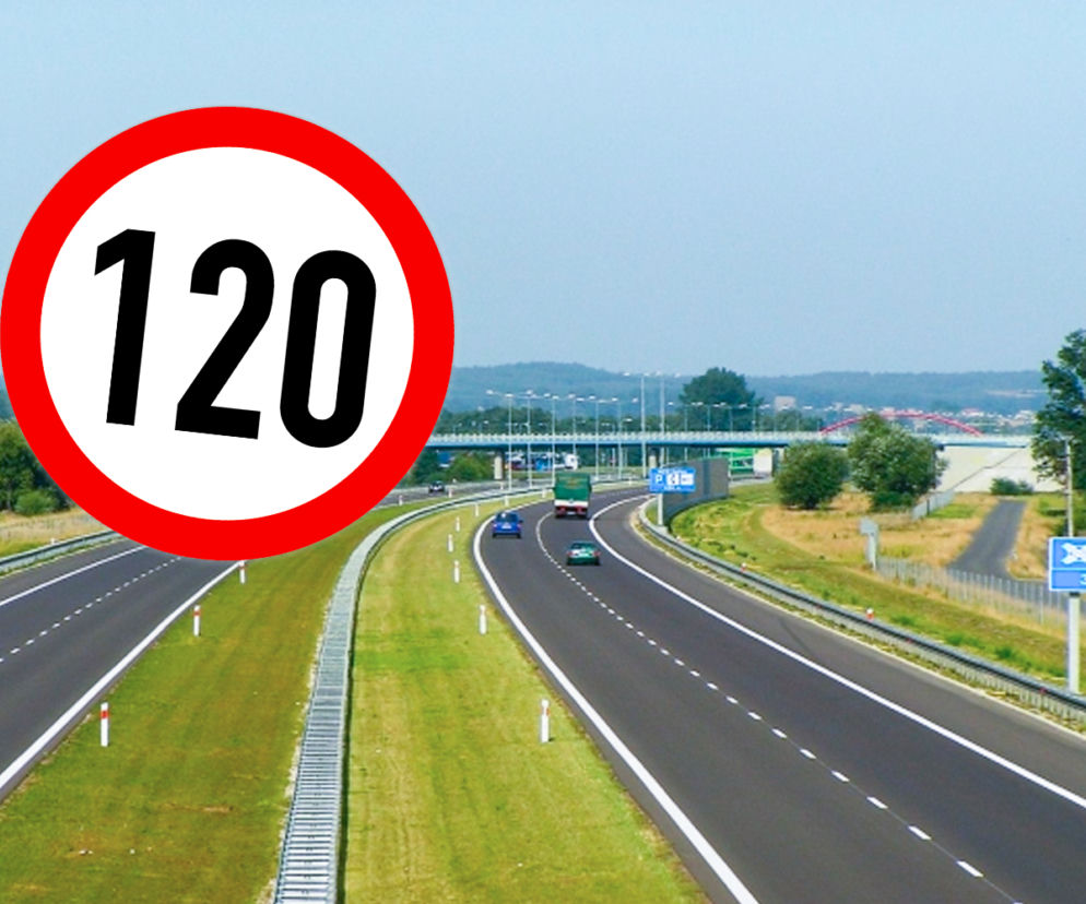 Ograniczenie prędkości do 120 km/h na autostradzie