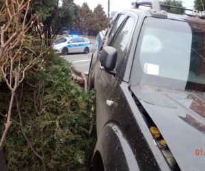 Nissan Navara w ogrodzeniu. Za kierownicą pijany 35-latek