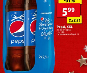 Pepsi  XXL w cenie 5,99 zł/2x2,5 l