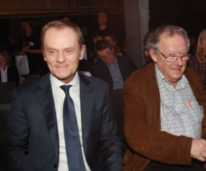 Donald Tusk i Adam Michnik